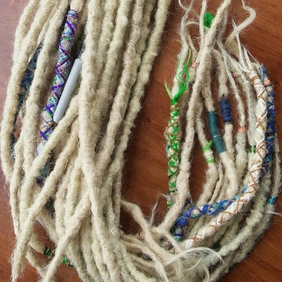 Long THICK Platinum BLONDE crochet dreadlocks main image 4